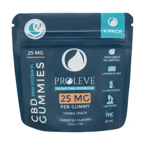PROLEVE 100mg Broad Spectrum CBD Sleep Gummies 25mg Cubes 4ct