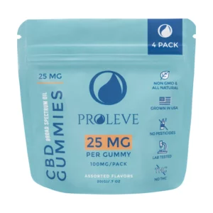 PROLEVE 100mg Broad Spectrum CBD Daily Gummies 25mg Cubes 4ct