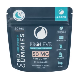 PROLEVE 200mg Broad Spectrum CBD Sleep Gummies 50mg Cubes 4ct
