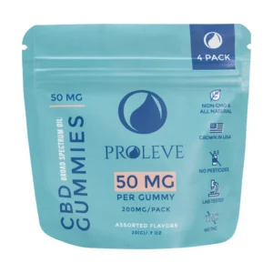 PROLEVE 200mg Broad Spectrum CBD Daily Gummies 50mg Cubes 4ct