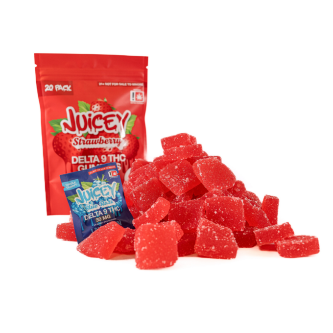 JUICEY 600mg Delta 9 THC 30mg Strawberry Gummies 20+1ct