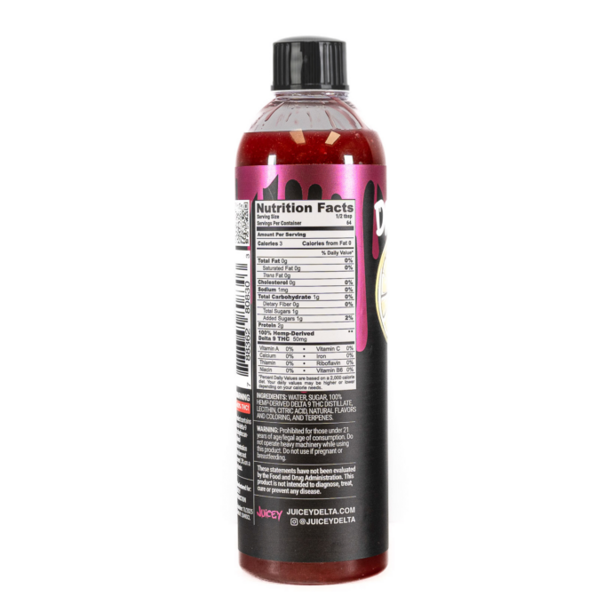 JUICEY Drippin Lit 800mg Delta 9 THC Black Cherry Lemonade Syrup