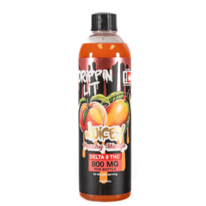 JUICEY Drippin Lit 800mg Delta 9 THC Peachy Mango Syrup