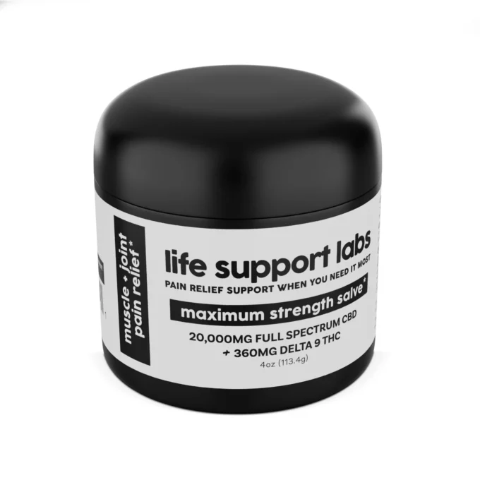 LIFE SUPPORT LABS 20,000mg Full Spectrum CBD & 360mg Delta 9 THC 4oz Salve