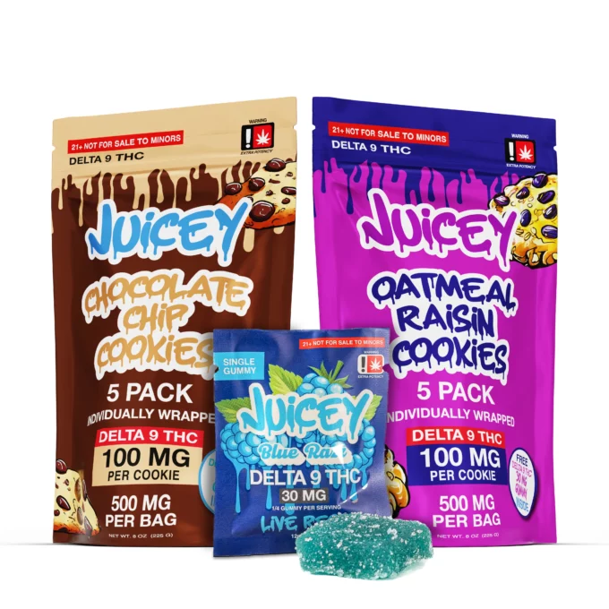 JUICEY 500mg Delta 9 THC 5 Pack Cookie BUNDLE