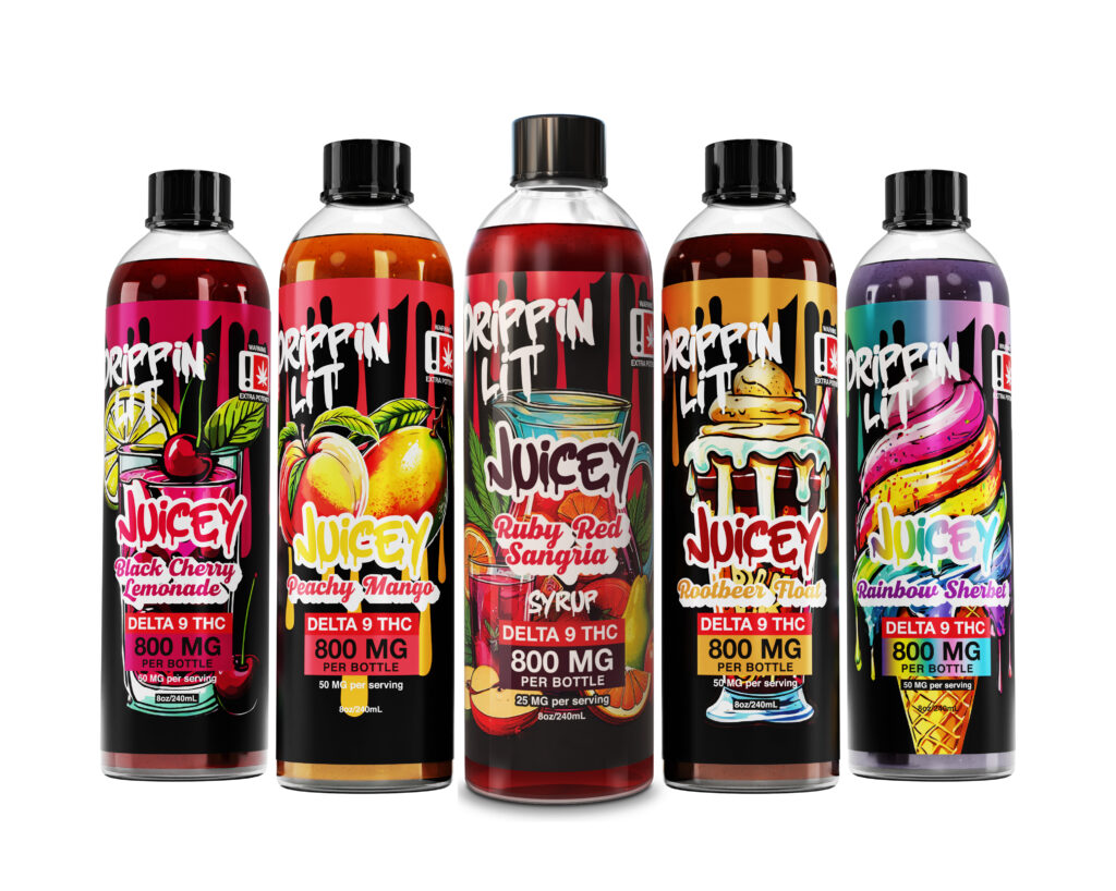 Juicey Delta 9 THC 800mg Syrups All Flavors